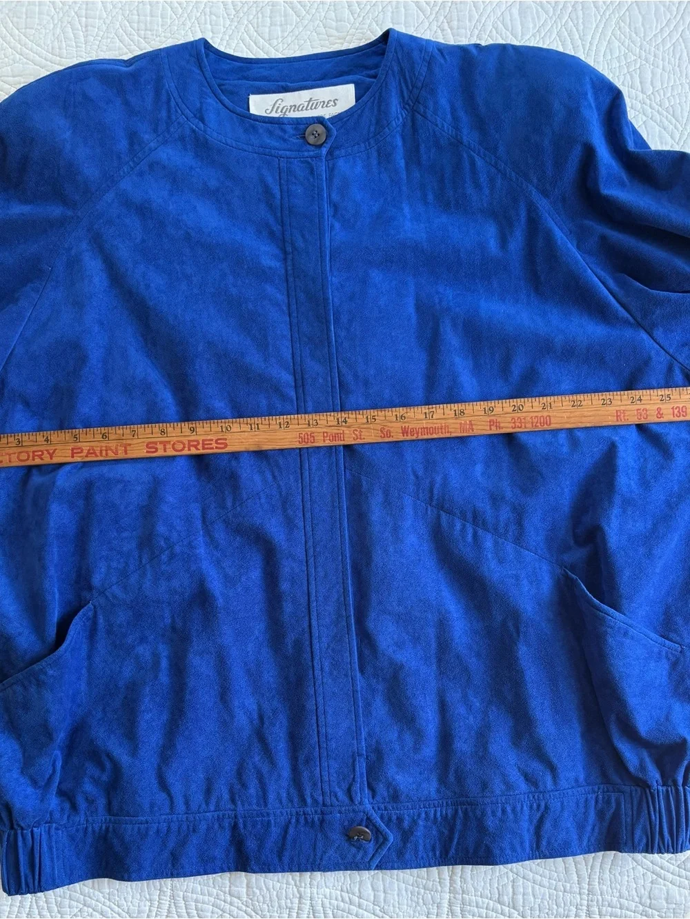 Vegan SuedeCobalt Blue Vintage Ultrasuede Jacket Size 16